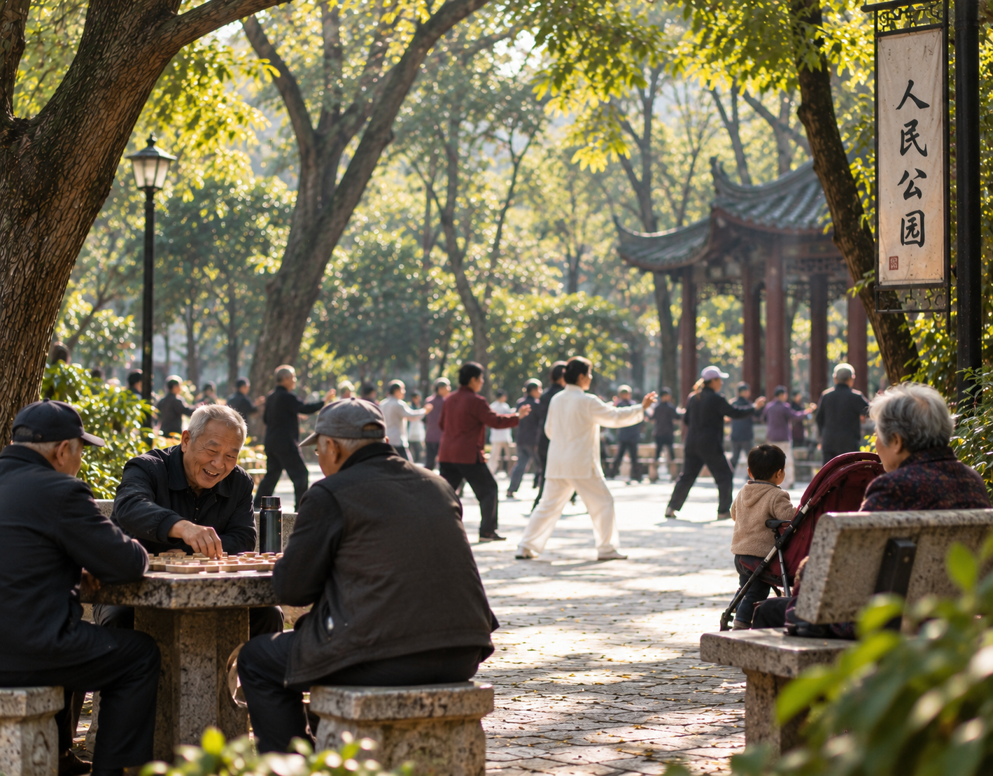 Ordinary park life in China